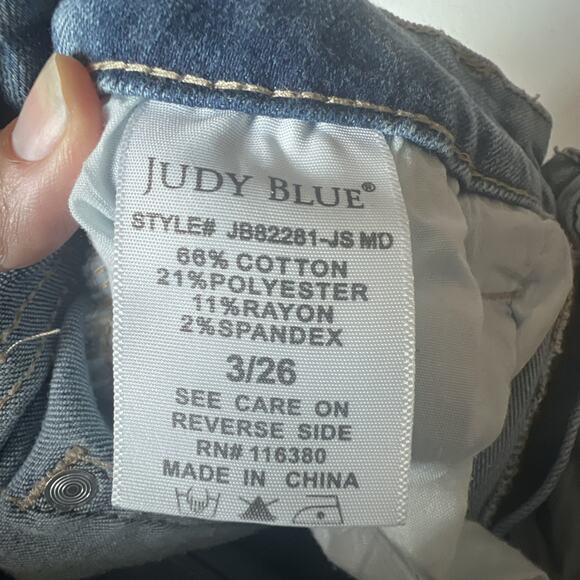 Judy Blue Jeans 3 / 26 JB82281-JSMD Boyfriend Fit Stretch Distressed Denim - Picture 10 of 12